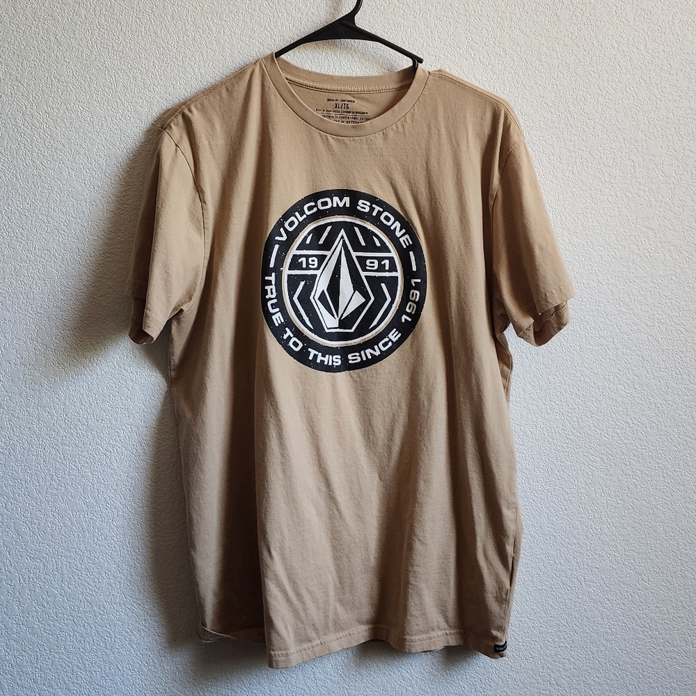 Volcom Men's Beige Graphic Tee